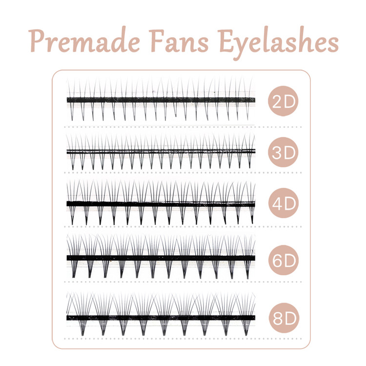 2020 Hot Seller 0.07 0.05 0.1 Premade Fans Eyelash Extension 2D-10D Fans Sample Accepted YY70